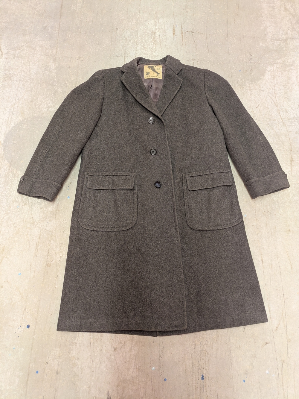 Vintage Wool Hart Schaffner Marx Pure Wool Long Coat